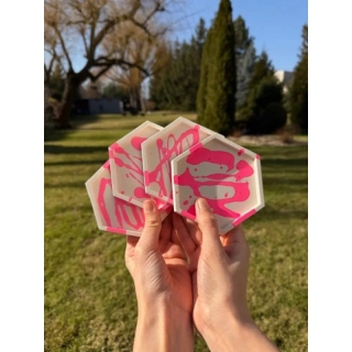 PINKY. Hexagon. Set 4ks